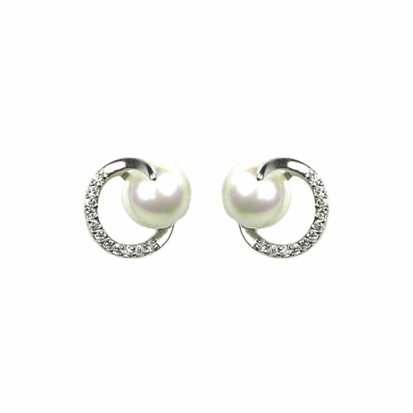 Boucles d’Oreilles en Perles de Majorque – 8 mm – Long. 13 mm