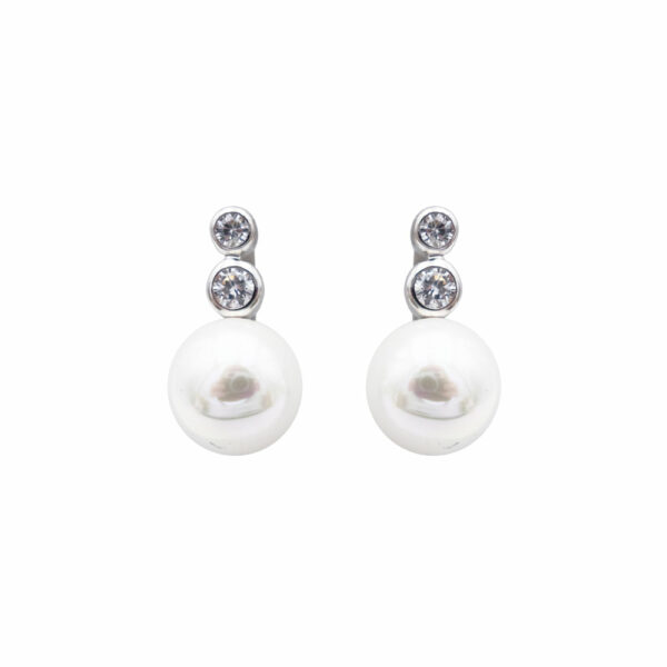 Boucles d’Oreilles en Perles de Majorque – 10 mm – Long. 18 mm