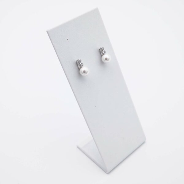 Boucles d’Oreilles en Perles de Majorque – 10 mm – Long. 18 mm – Image 6