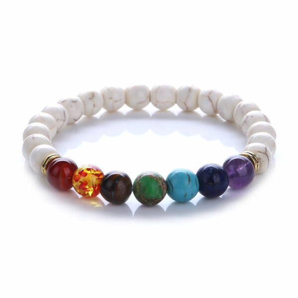 Bracelet 7 Chakras Turquoise Blanche