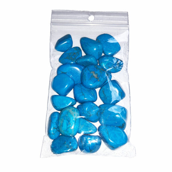 Pierres roulées Howlite bleue – 250grs