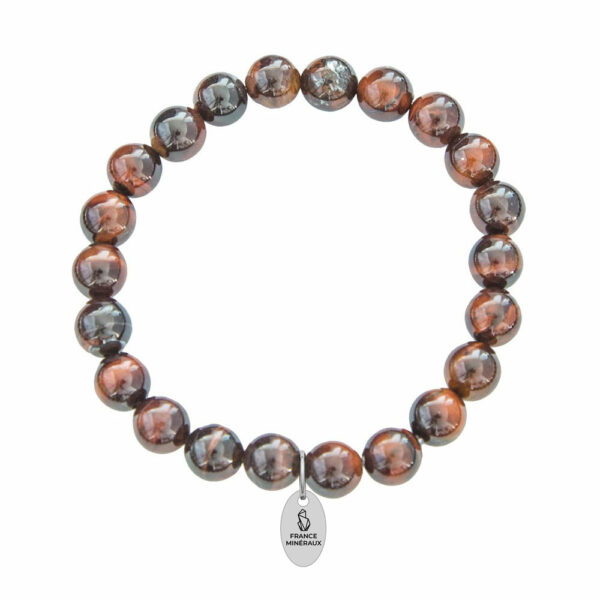 Bracelet Oeil de taureau – Pierres boules 8mm