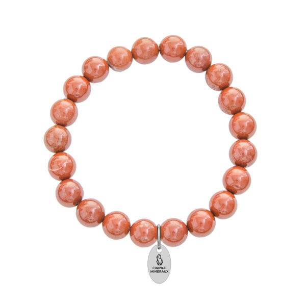 Bracelet Jaspe rouge – Pierres boules 8mm