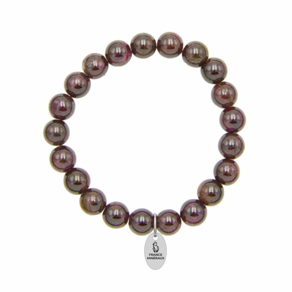 Bracelet Grenat rouge – Pierres boules 8mm – Image 2