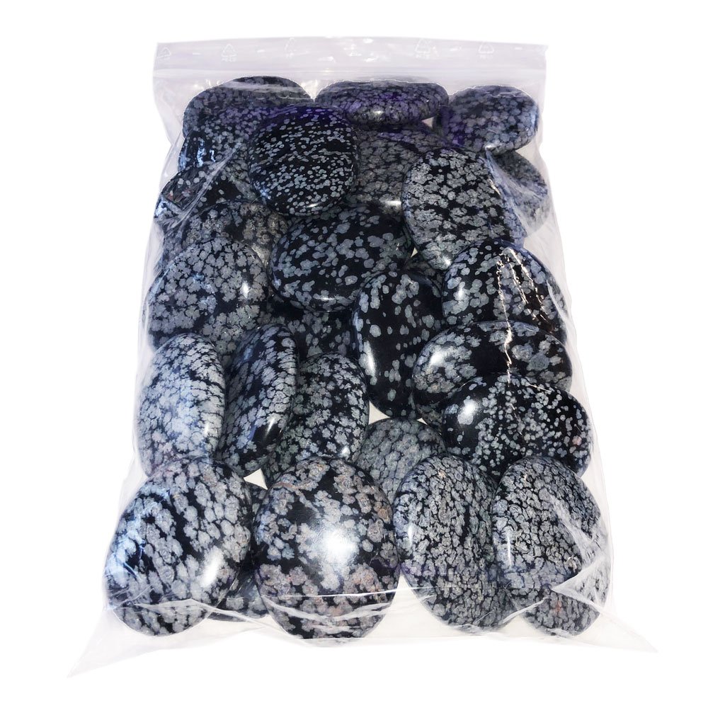 Pierres plates Obsidienne neige – 1kg
