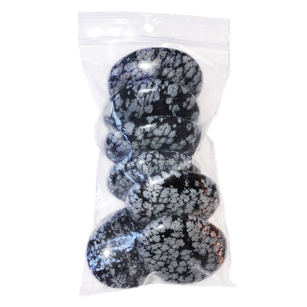 Pierres plates Obsidienne neige – 250grs