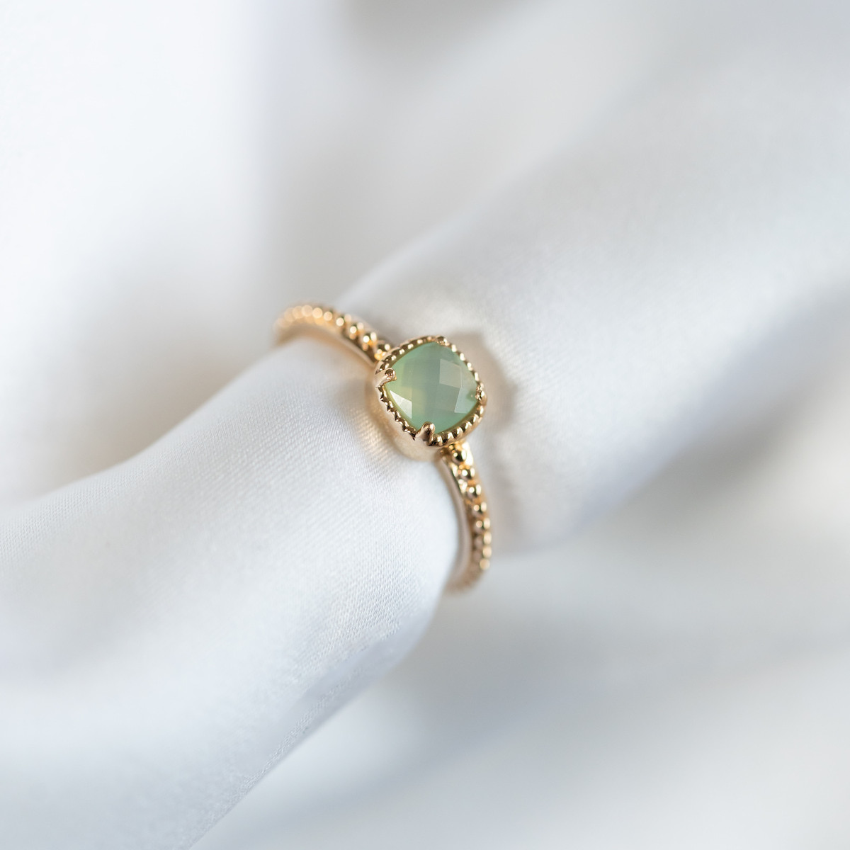 Bague Agate Bleue plaqué or