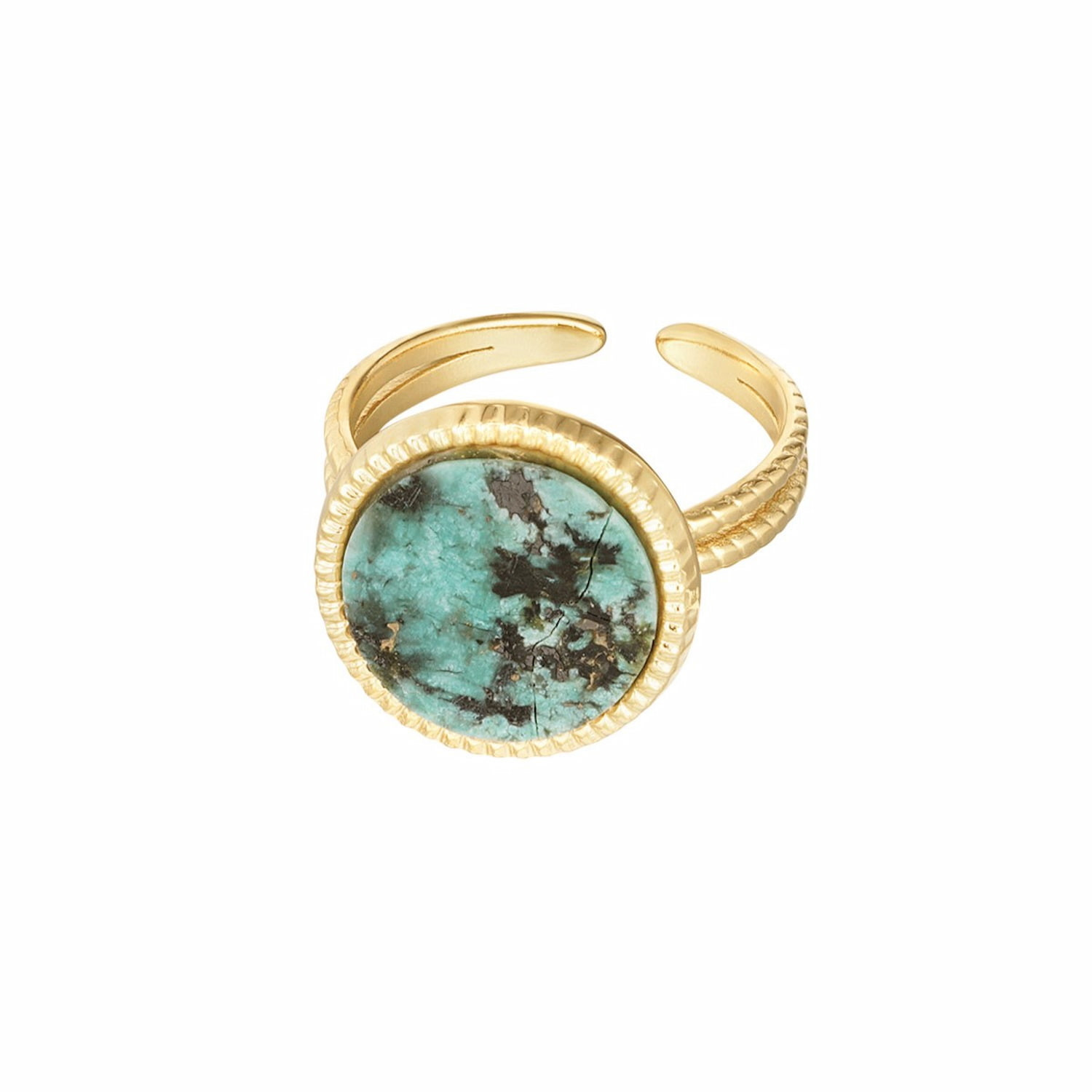 Bague Amazonite Acier Inoxydable