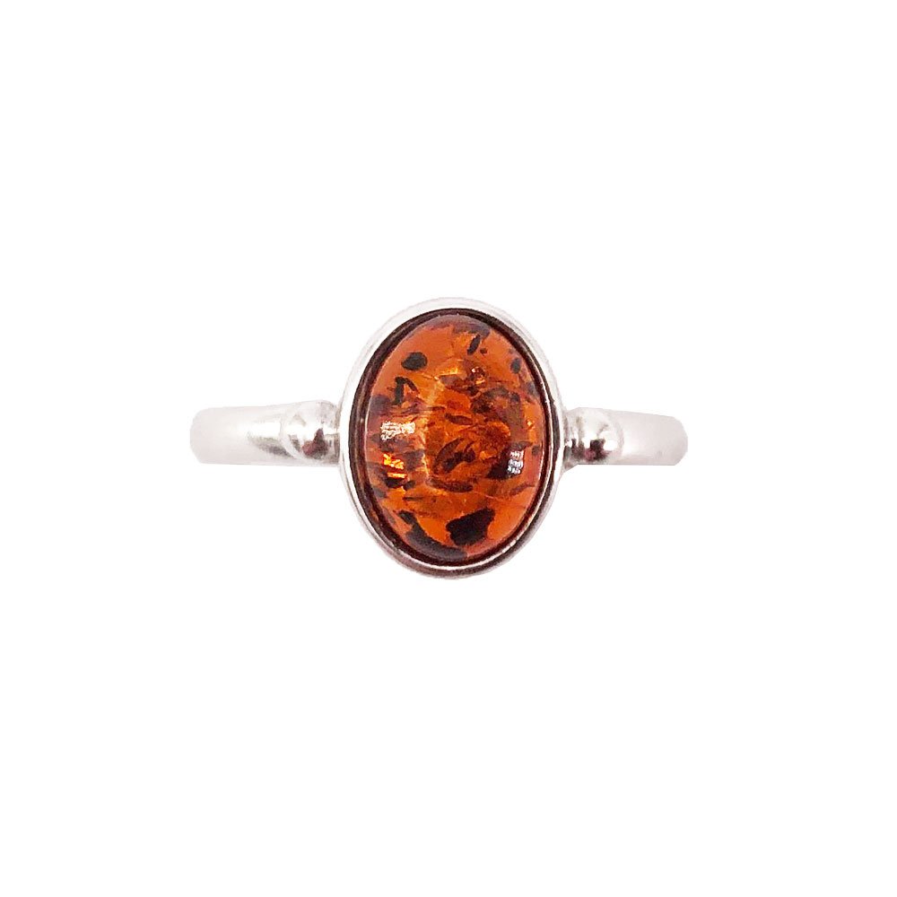 Bague Ambre “Camille” – Argent 925