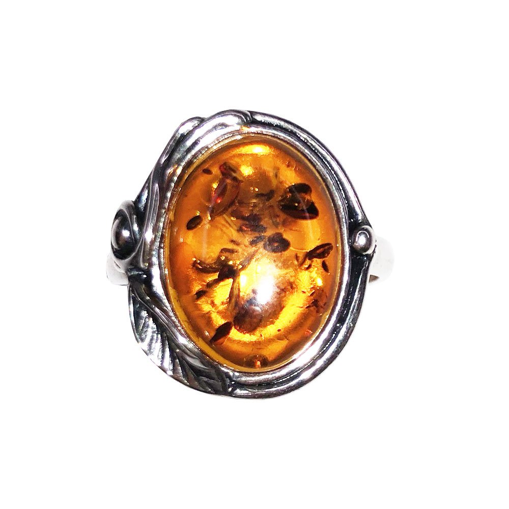 Bague Ambre “Justine” – Argent 925