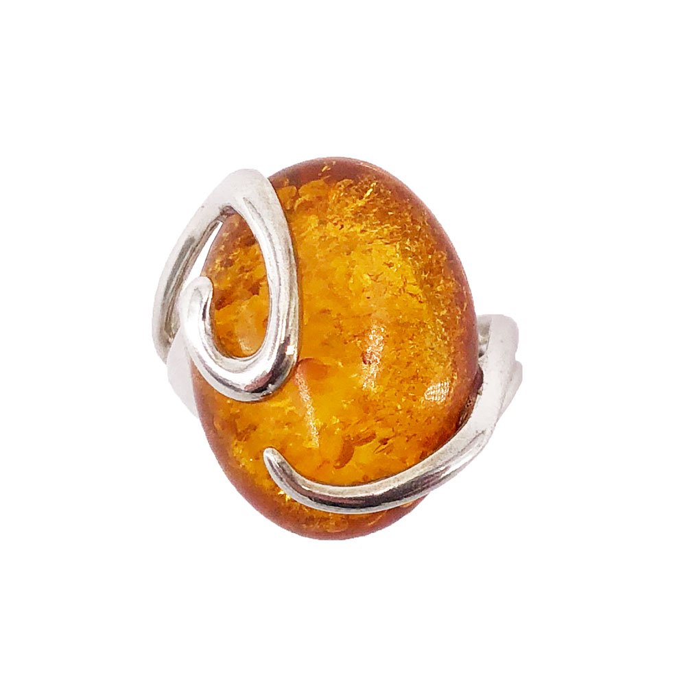 Bague Ambre “Océane” – Argent 925