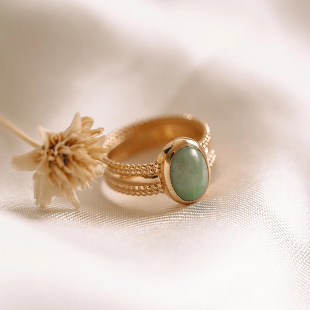 Bague aventurine Livia plaqué or