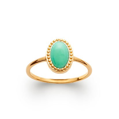 Bague Aventurine “Alexandra” – Plaqué Or 750