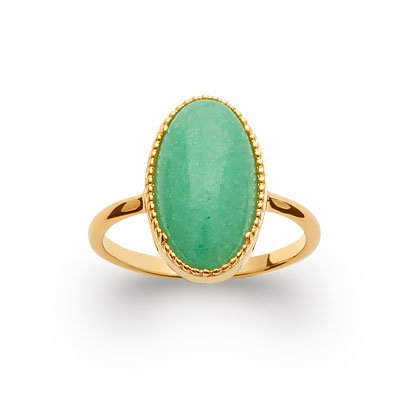 Bague Aventurine “Judith” – Plaqué Or 750