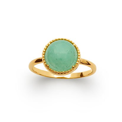Bague Aventurine “Constantine” – Plaqué Or 750