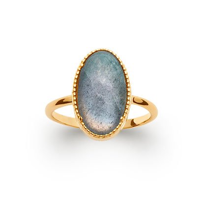 Bague Labradorite “Judith” – Plaqué Or 750