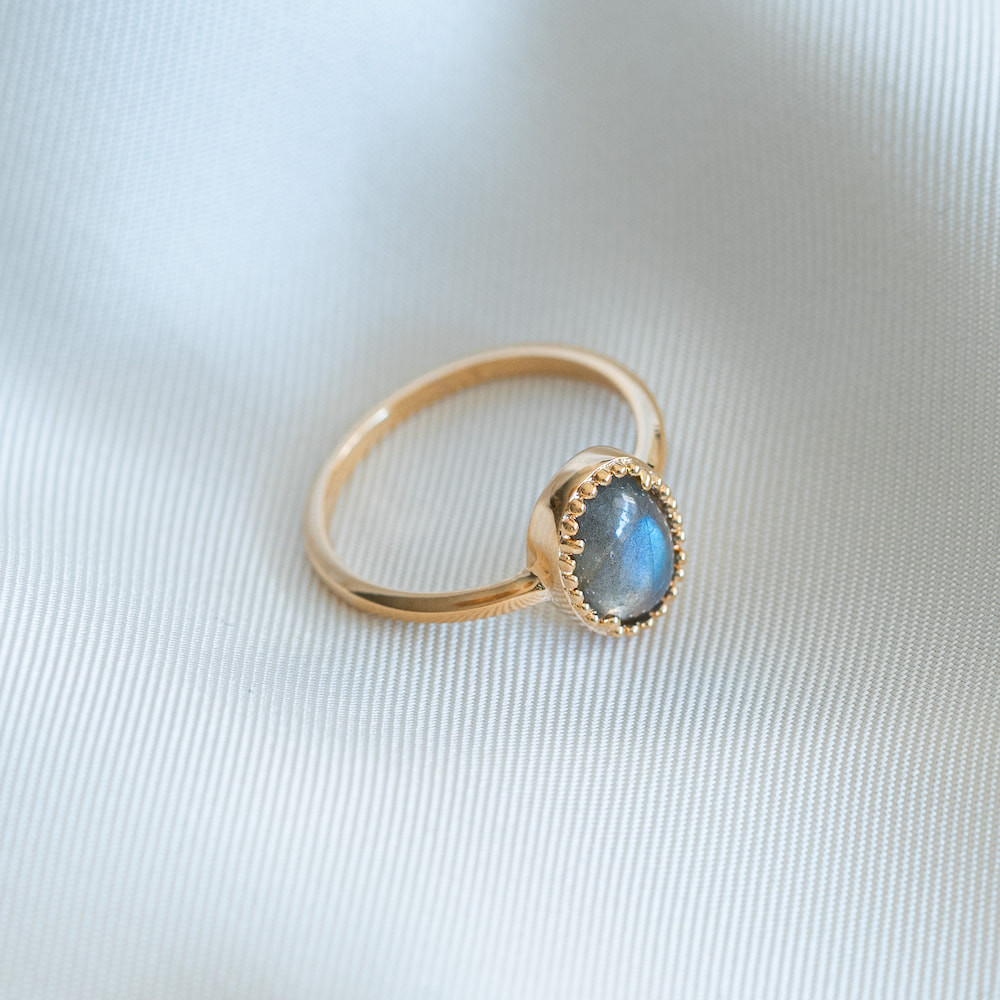 Bague Labradorite plaqué or