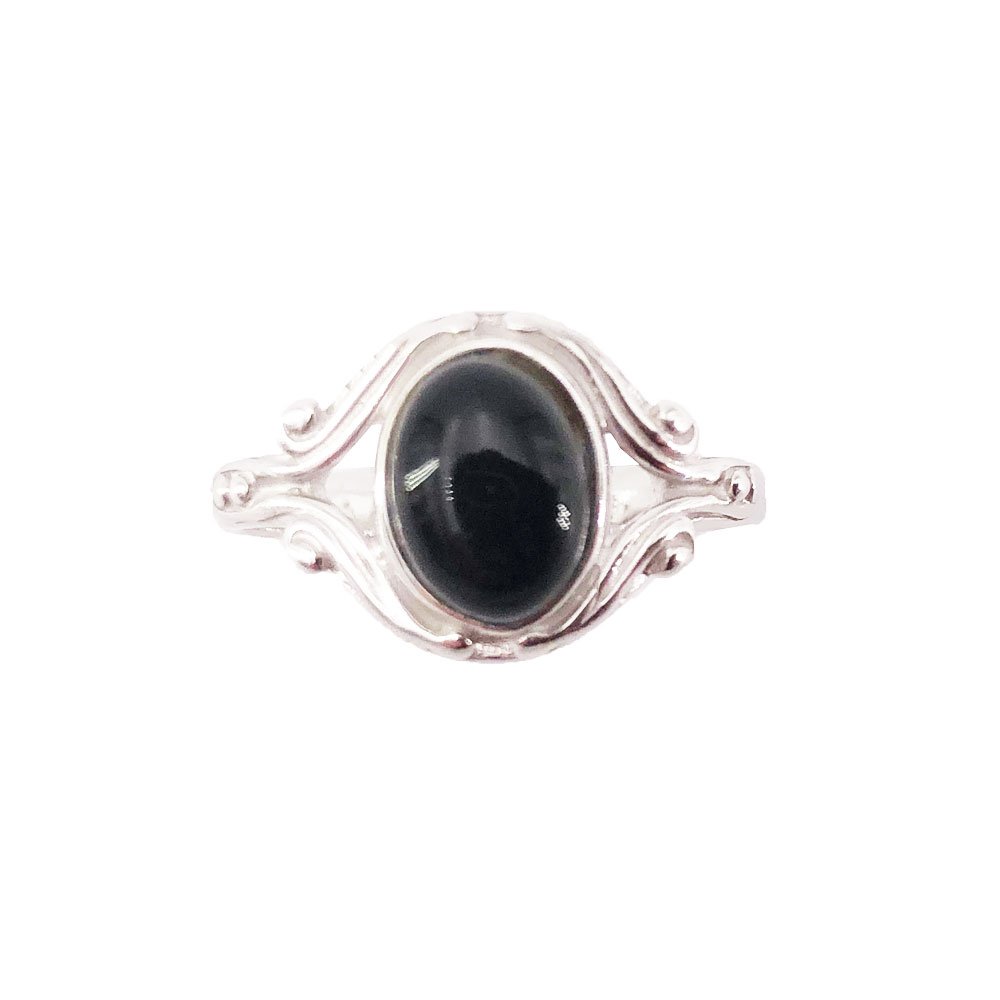 Bague Onyx noir “Honorine” – Argent 925