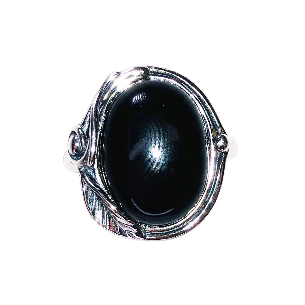 Bague Onyx noir “Justine” – Argent 925
