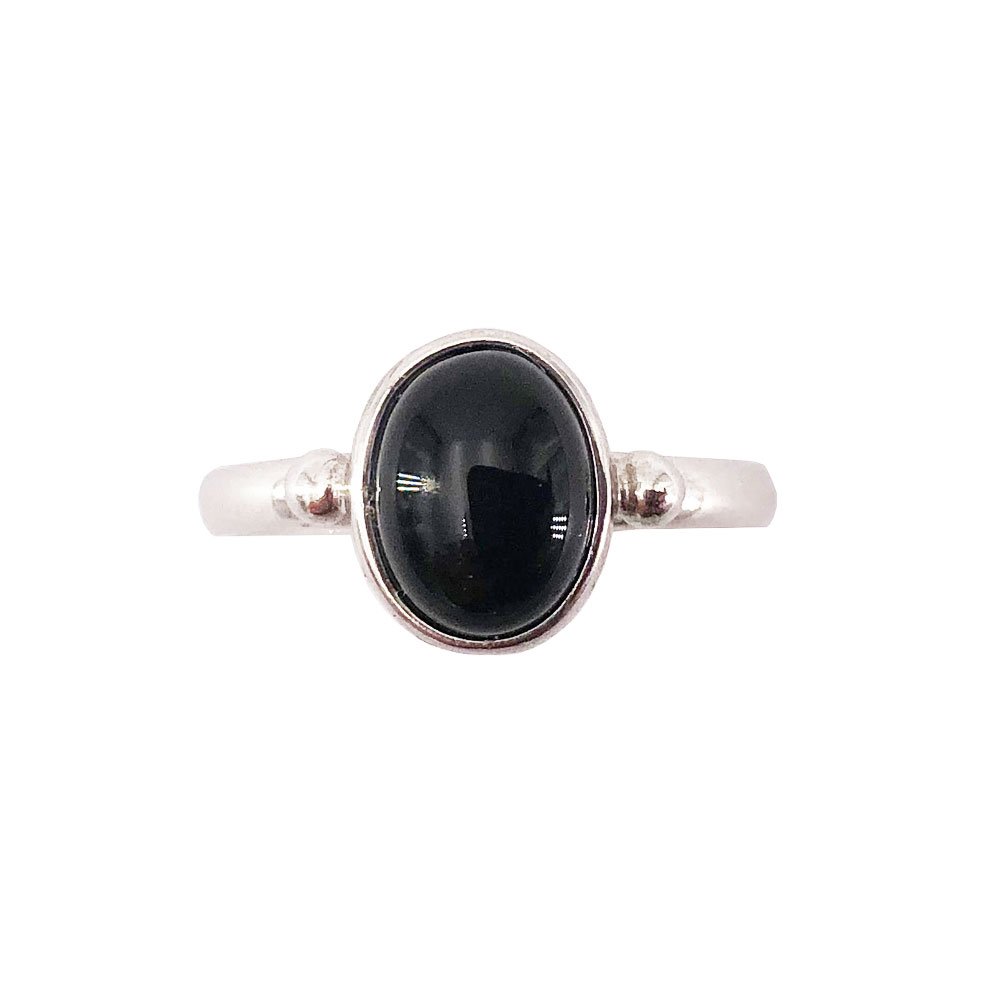 Bague Onyx noir “Camille” – Argent 925