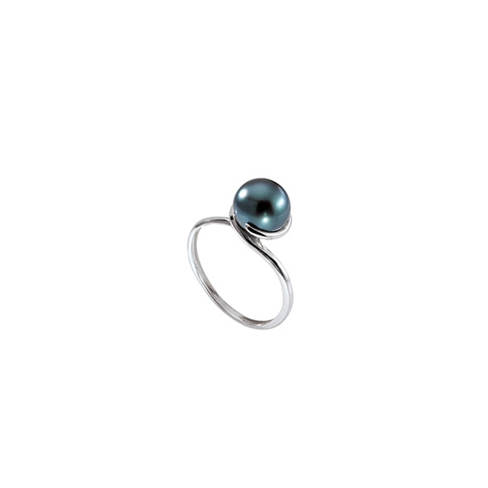 Bague Perle de Tahiti ronde – Argent 925 rhodié