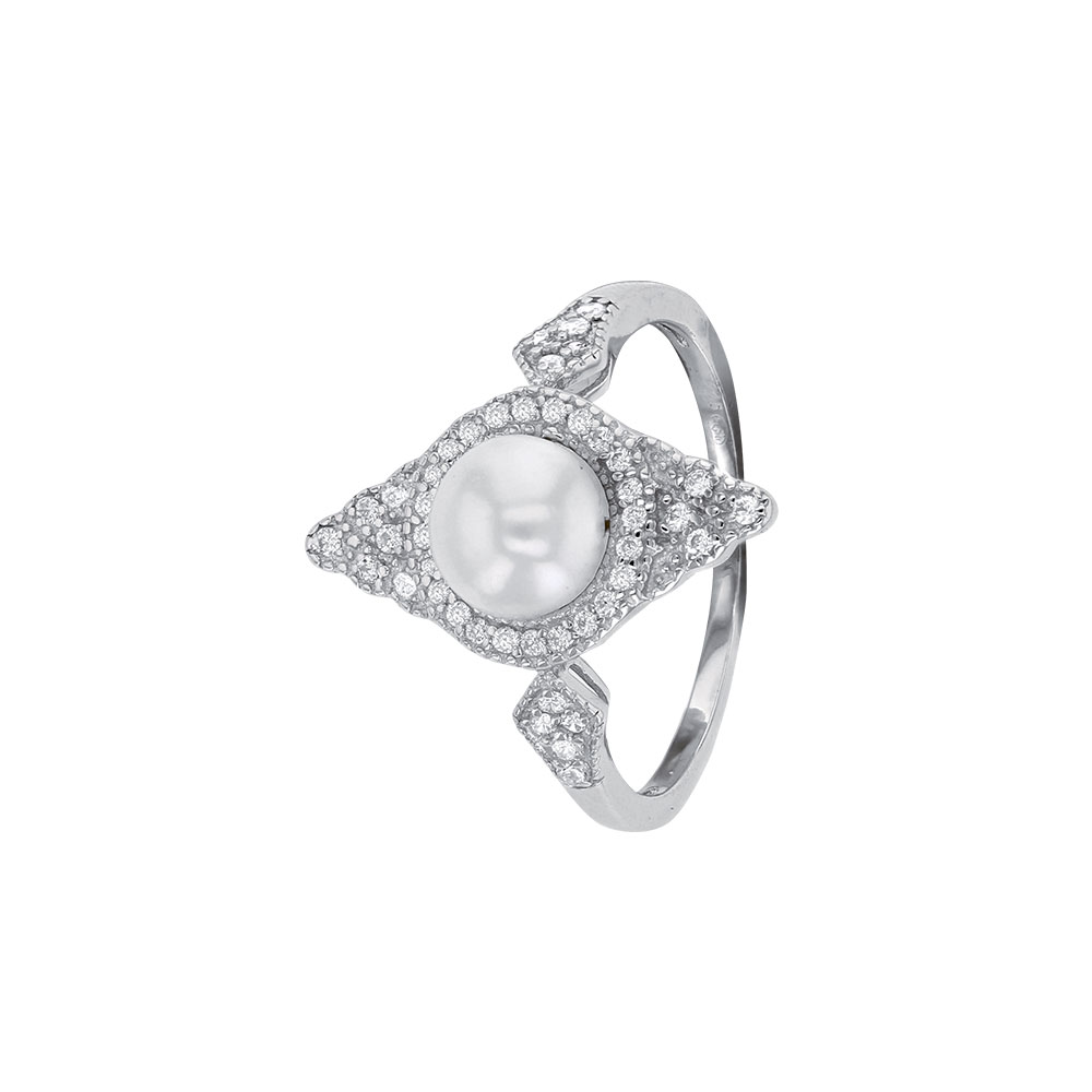 Bague Perle d’Eau Douce et oxydes – Amande