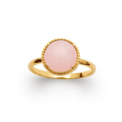 Bague Quartz rose “Constantine” – Plaqué Or 750