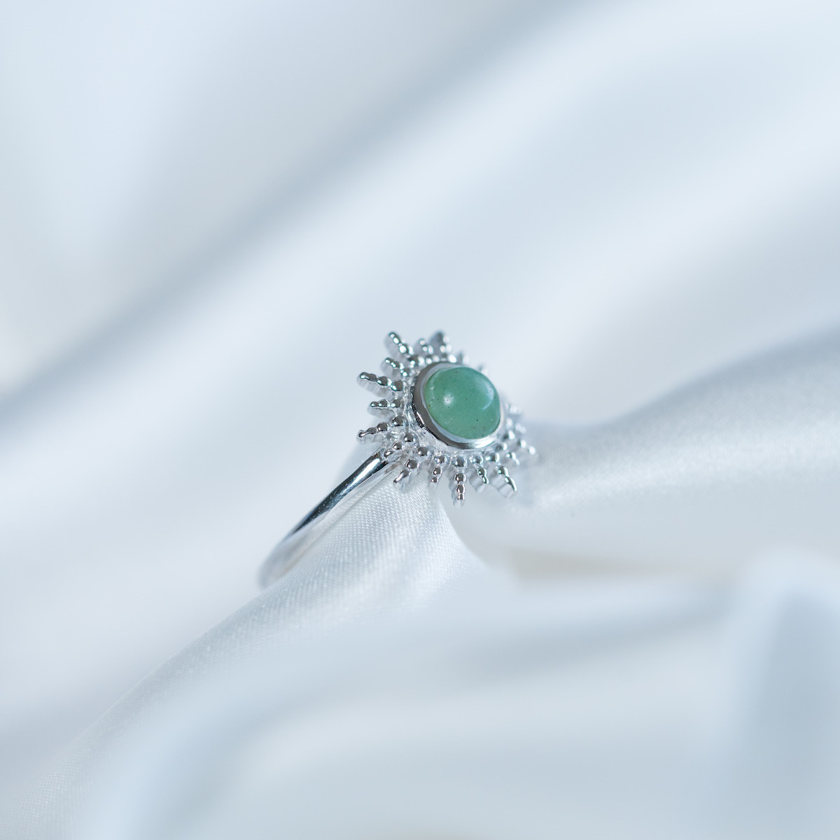 Bague soleil Aventurine argent