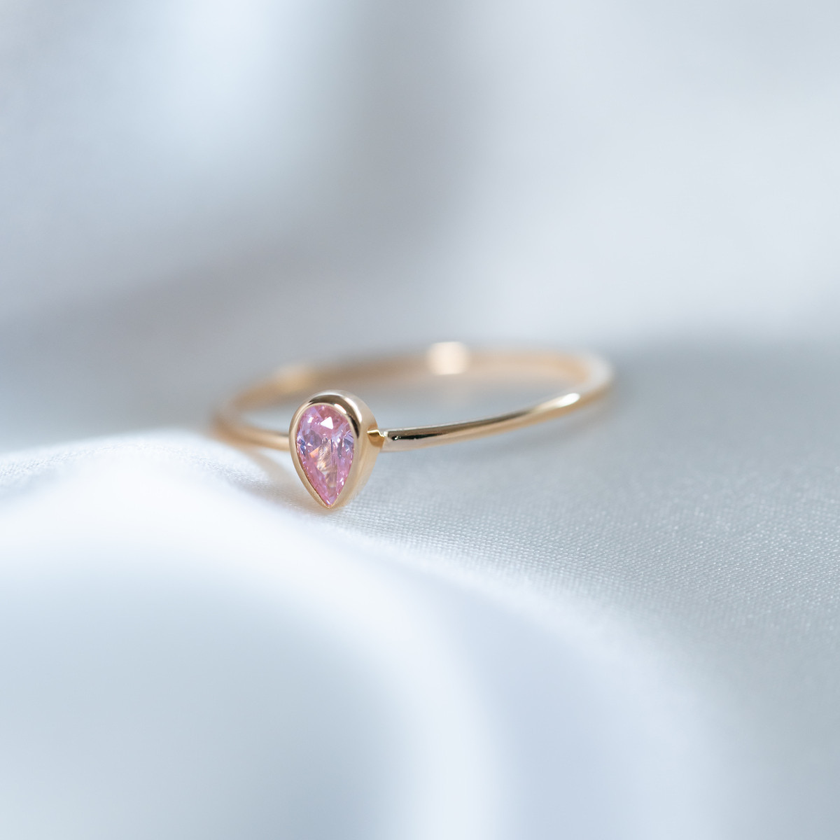 Bague Tourmaline Rose plaqué or